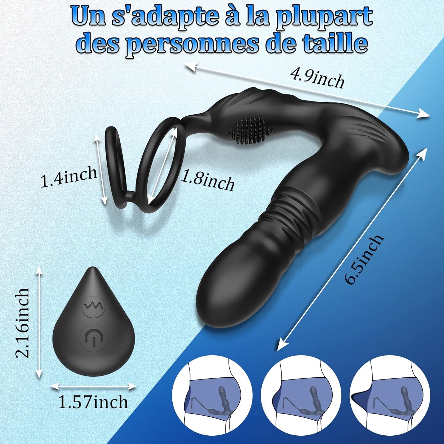 Lust - Prostata-Massagegerät mit Penisring, Analplug-Vibrator für alle