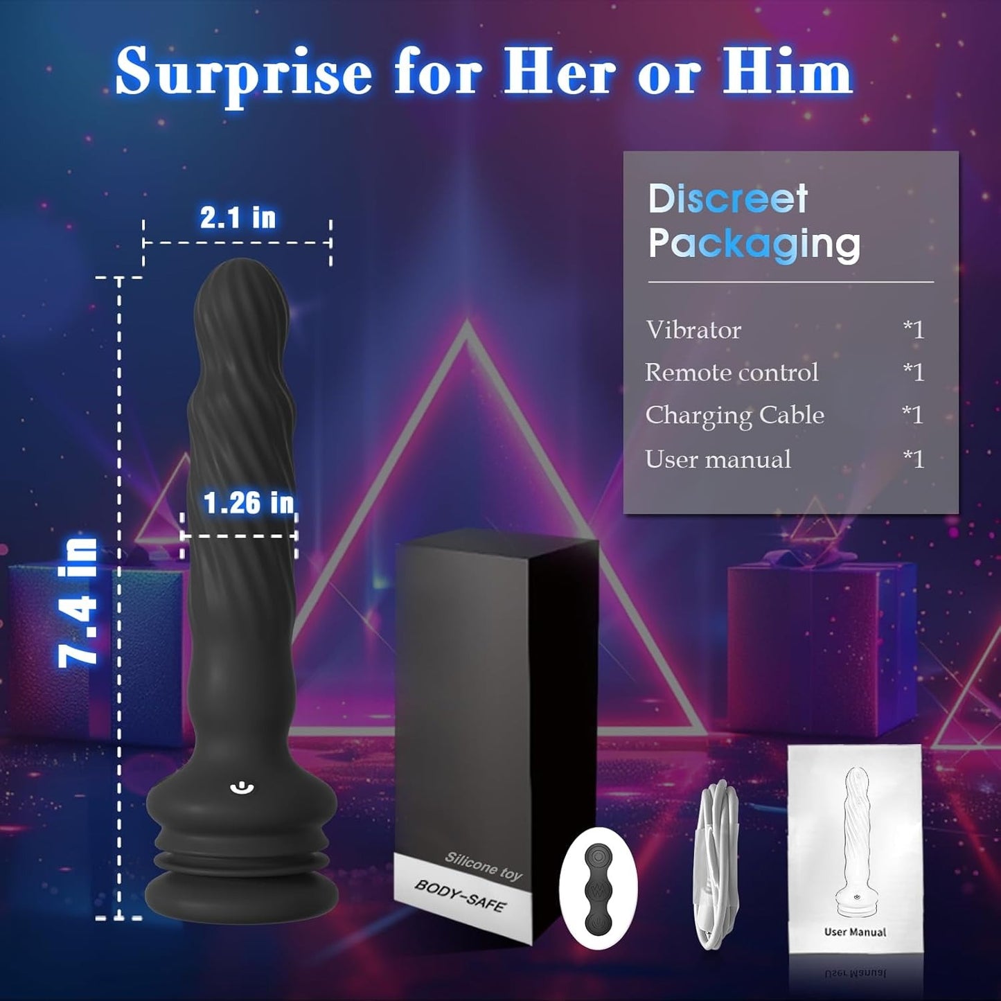 Obsidian - Zappelnder, rotierender Prostata-Massager, Anal-Buttplug