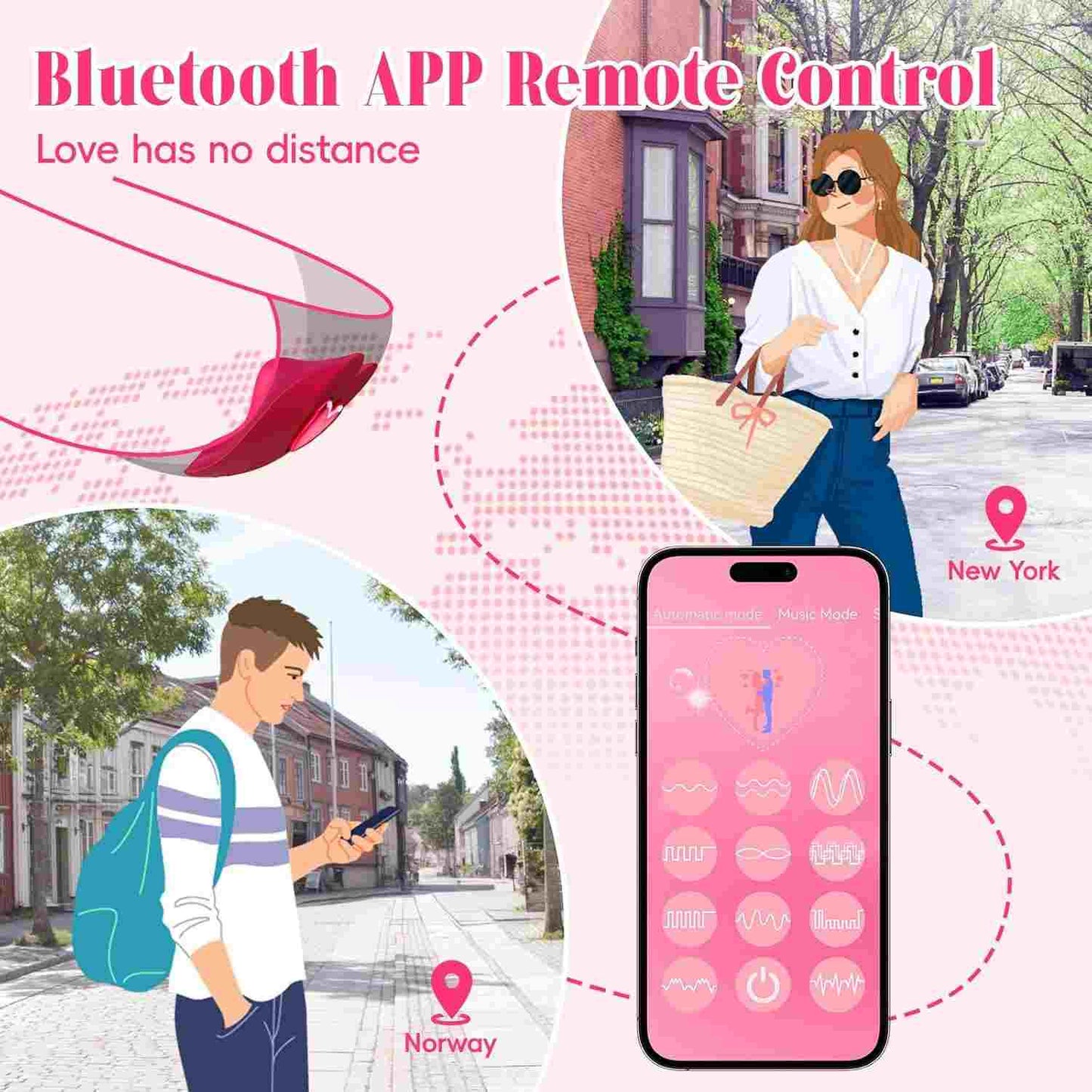 HeartBeat App Vibrating Panties Tragbarer Paarvibrator mit Fernbedienung