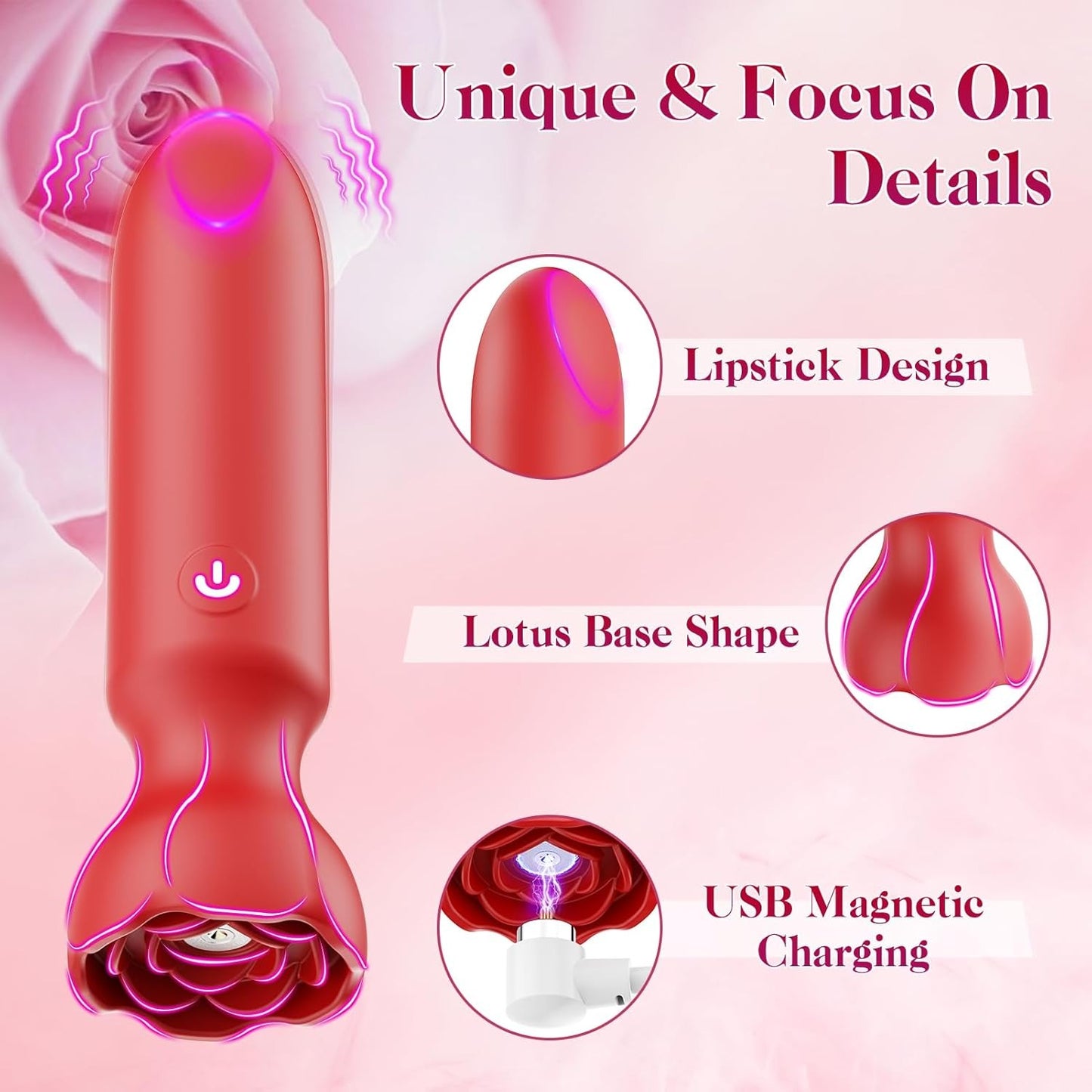 Luna – Mini-Bullet-Vibrator, App-gesteuerter Lippenstift-Klitorisvibrator