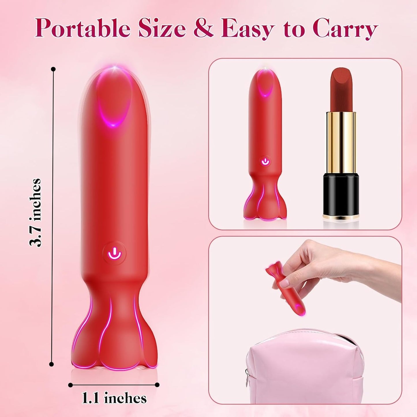 Luna – Mini-Bullet-Vibrator, App-gesteuerter Lippenstift-Klitorisvibrator