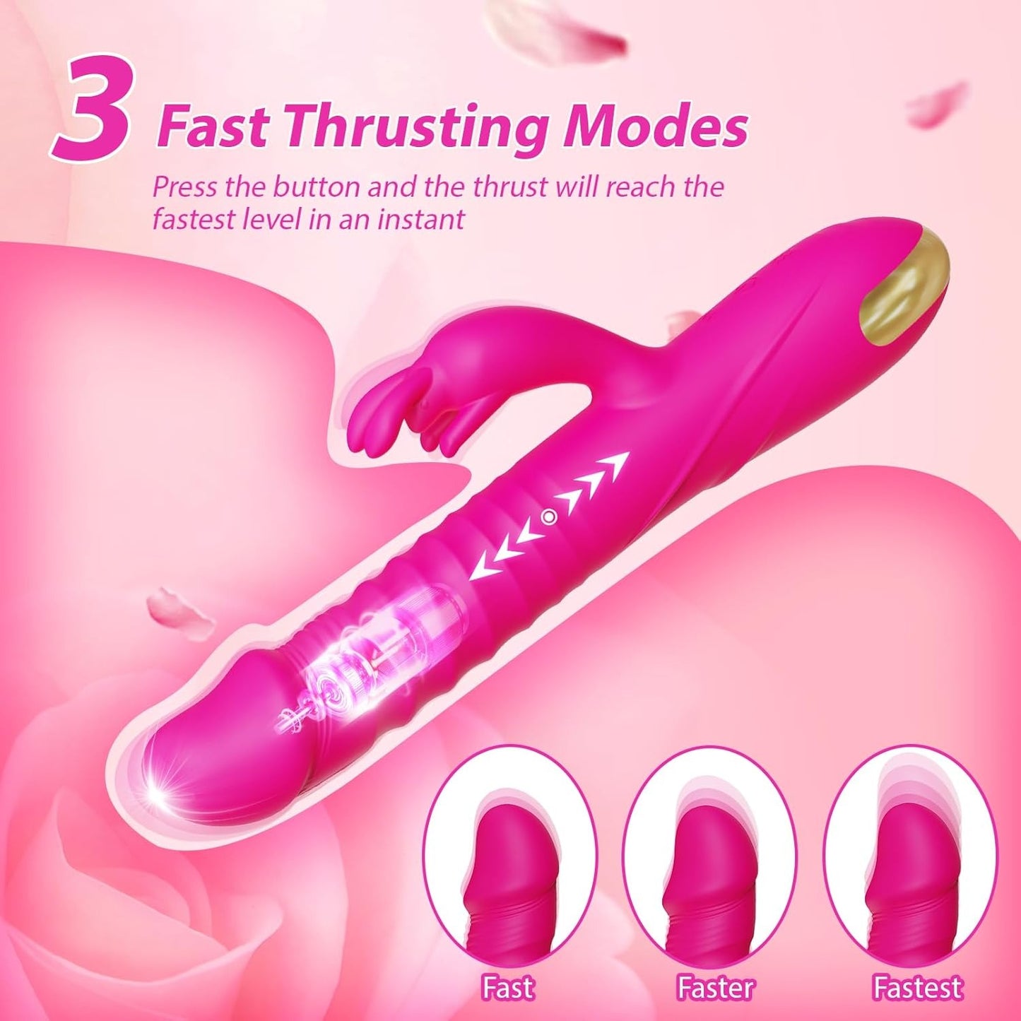 RRide Thrusting Dildo Rabbit Vibrator – Klitorisstimulator aus Silikon für Frauen oder Paare