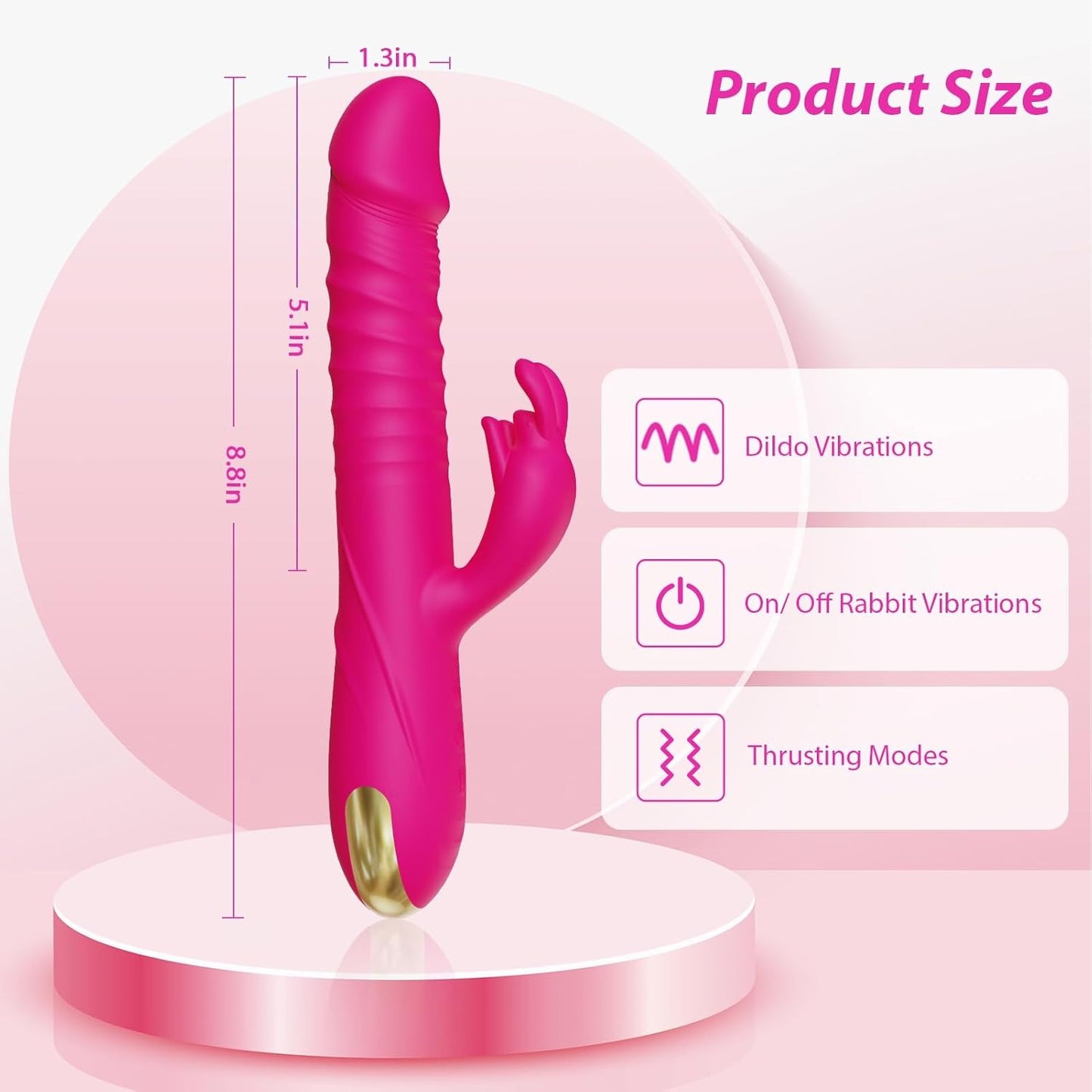 RRide Thrusting Dildo Rabbit Vibrator – Klitorisstimulator aus Silikon für Frauen oder Paare
