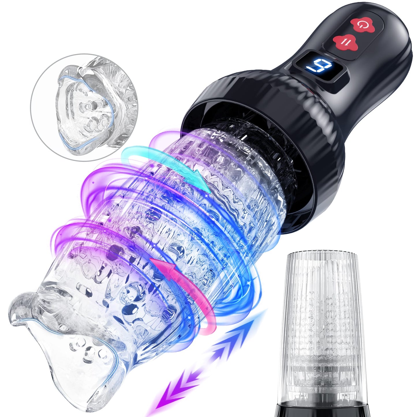 Fling | Male Rose Pro Verbesserter 2-in-1-Masturbator für Männer mit Stoß- und Rotationsfunktion