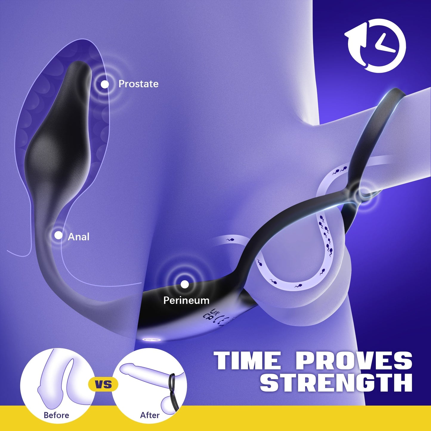 Zoppy | 3-in-1 Prostata-Massagegerät Butt Plug mit Doppelring