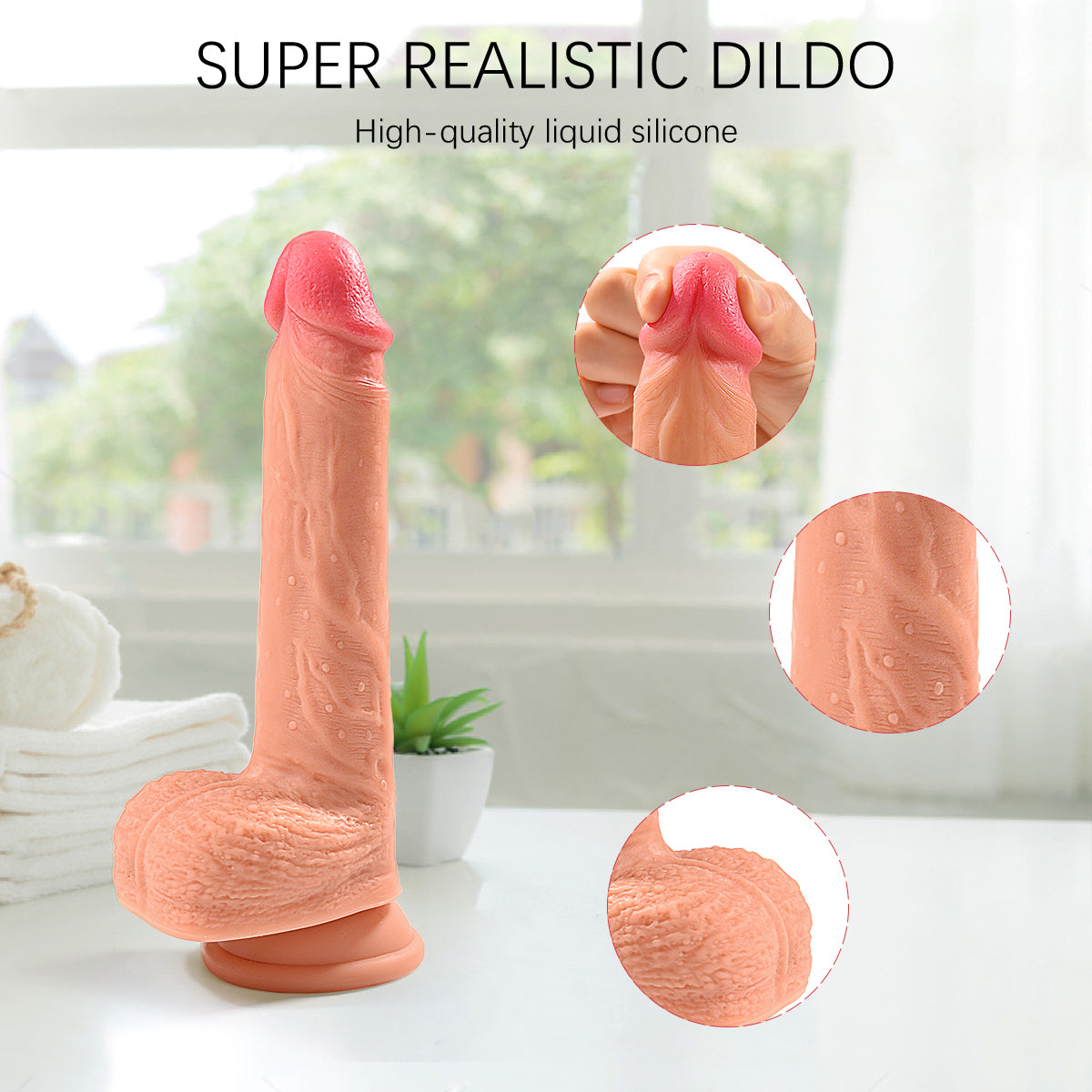 ActiveTiger - 8,7 Zoll 4-in-1 vibrierender, freihändiger, realistischer Silikondildo
