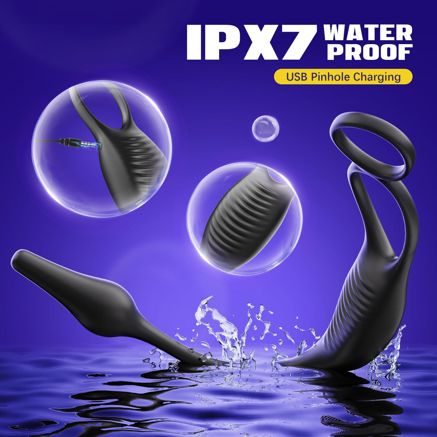 Zoppy | 3-in-1 Prostata-Massagegerät Butt Plug mit Doppelring