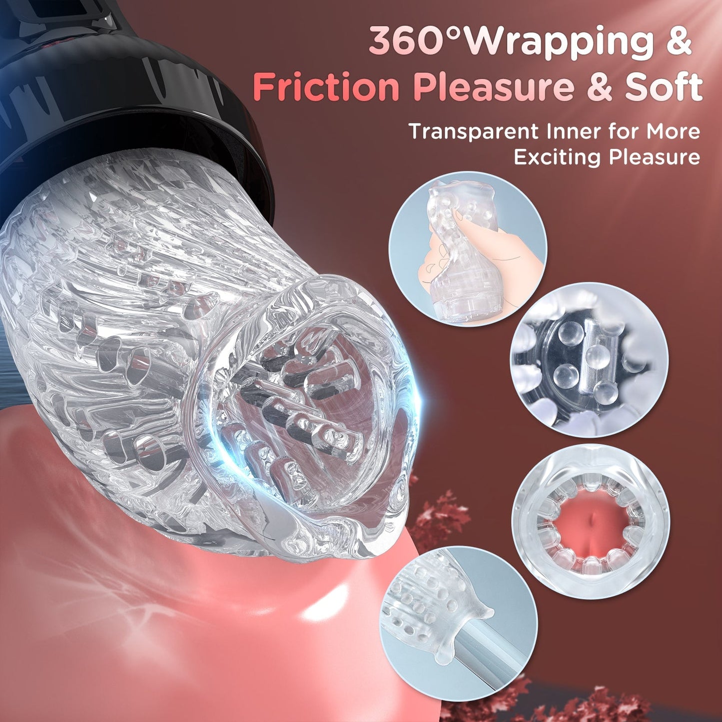 Fling | Male Rose Pro Verbesserter 2-in-1-Masturbator für Männer mit Stoß- und Rotationsfunktion