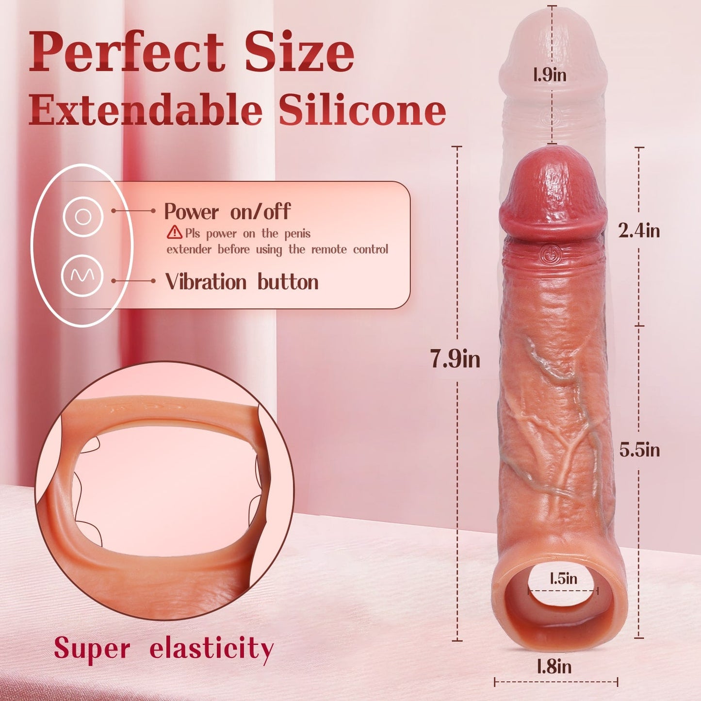 Cheeky | Penishülle Penisvibrator - 4IN1 Realistischer Penis-Extender zur Vergrößerung und Verlängerung