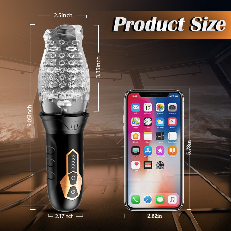LuxuryBear - Male Rose 5 Rotating 10 Vibrating Transparent Sleeve Männlicher Masturbator