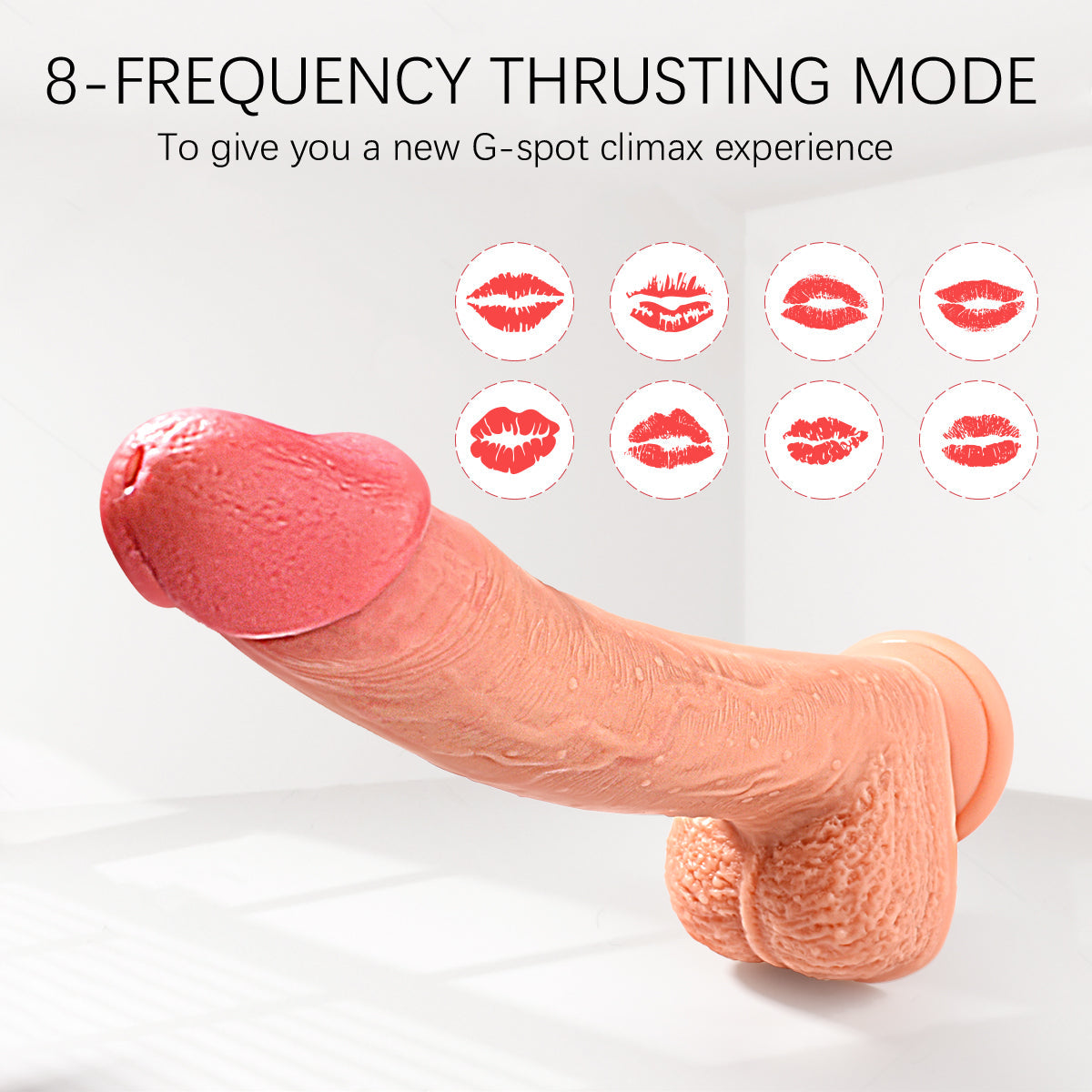 ActiveTiger - 8,7 Zoll 4-in-1 vibrierender, freihändiger, realistischer Silikondildo