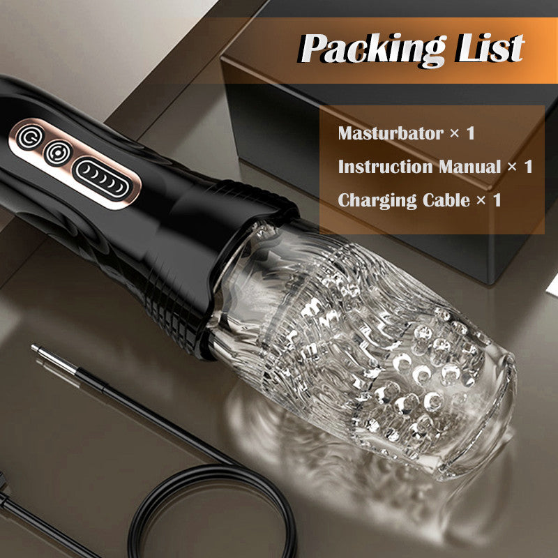 LuxuryBear - Male Rose 5 Rotating 10 Vibrating Transparent Sleeve Männlicher Masturbator