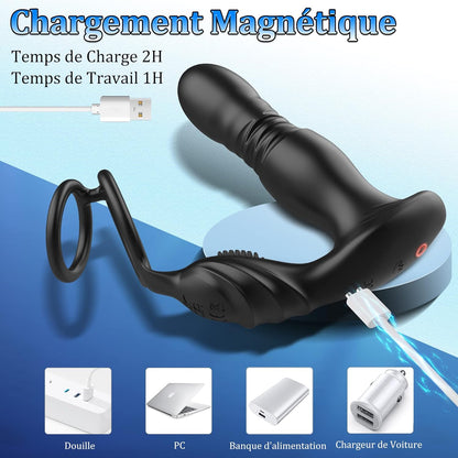 Lust - Prostata-Massagegerät mit Penisring, Analplug-Vibrator für alle