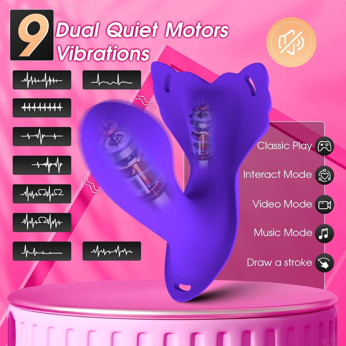 LuxeLick – tragbarer Höschenvibrator, APP-Steuerung, Schmetterlingsvibratoren 