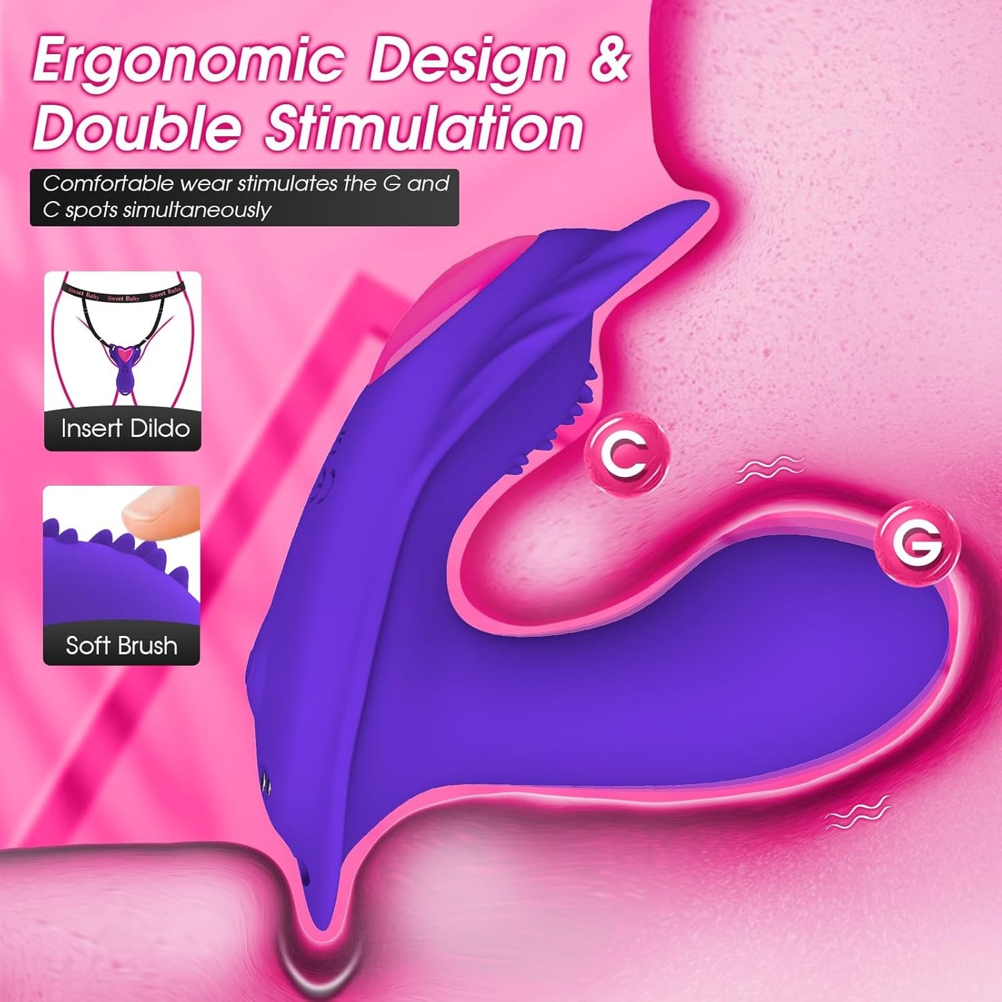 LuxeLick – tragbarer Höschenvibrator, APP-Steuerung, Schmetterlingsvibratoren 