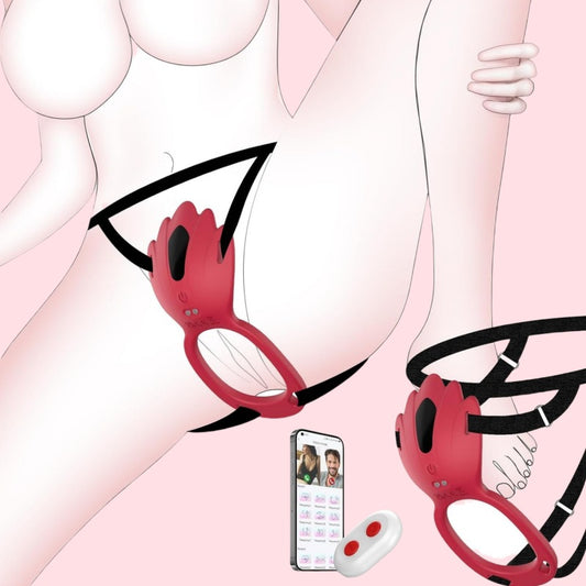 GripLust Panty Vibrator mit Gurt und Penisring – 9 Vibrationsmodi per App und Fernbedienung