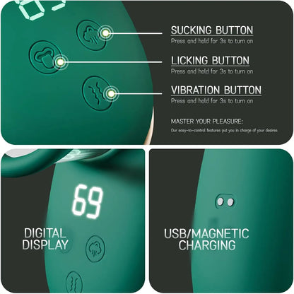 Opula – Klitoris-Saugzungenvibrator mit Stoßstimulator 