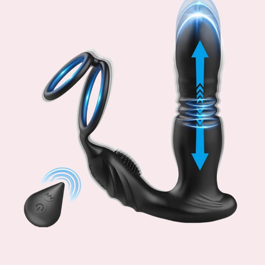 Lust - Prostata-Massagegerät mit Penisring, Analplug-Vibrator für alle