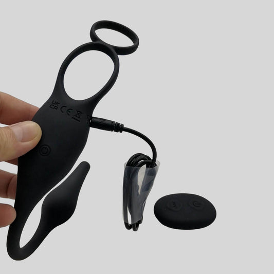 Zoppy | 3-in-1 Prostata-Massagegerät Butt Plug mit Doppelring