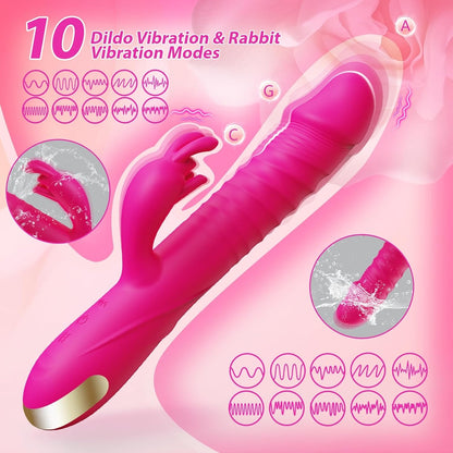 RRide Thrusting Dildo Rabbit Vibrator – Klitorisstimulator aus Silikon für Frauen oder Paare