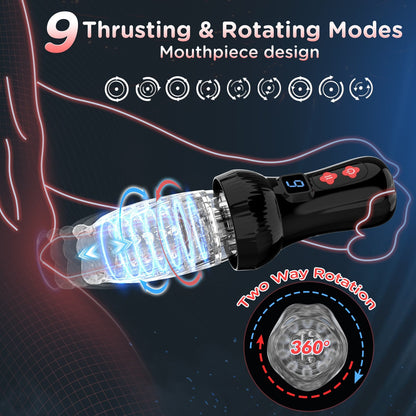 Fling | Male Rose Pro Verbesserter 2-in-1-Masturbator für Männer mit Stoß- und Rotationsfunktion
