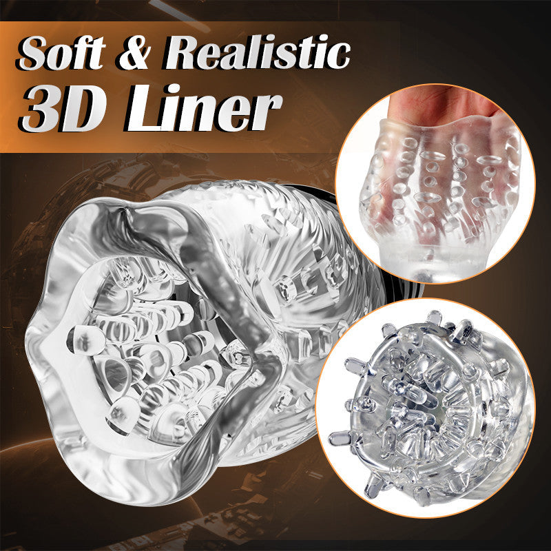 LuxuryBear - Male Rose 5 Rotating 10 Vibrating Transparent Sleeve Männlicher Masturbator 