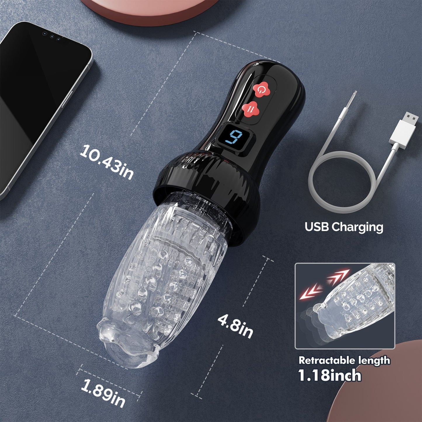 Fling | Male Rose Pro Verbesserter 2-in-1-Masturbator für Männer mit Stoß- und Rotationsfunktion