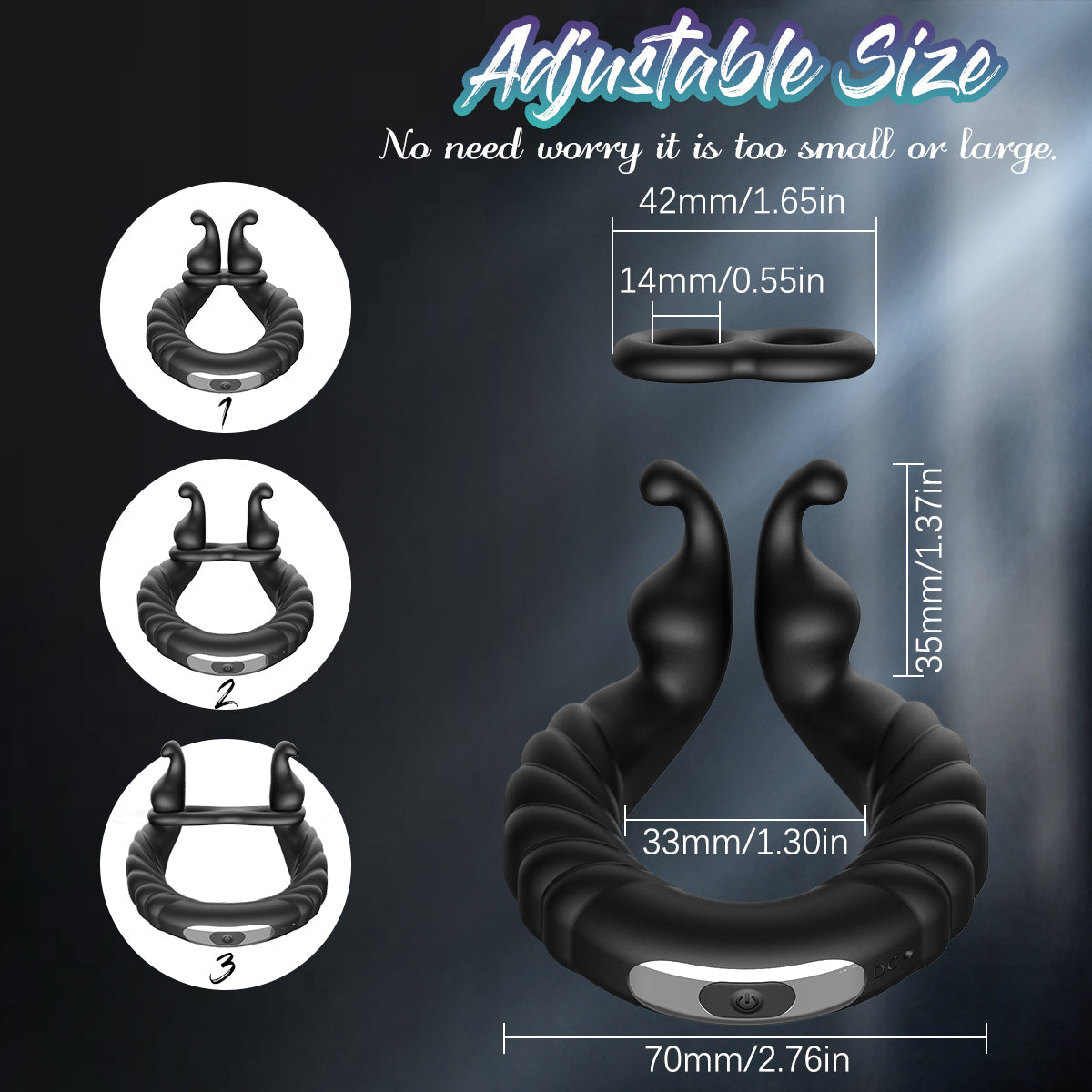 KinkyKangaroo | 2 Motoren Perineum Penisring mit Vibration 