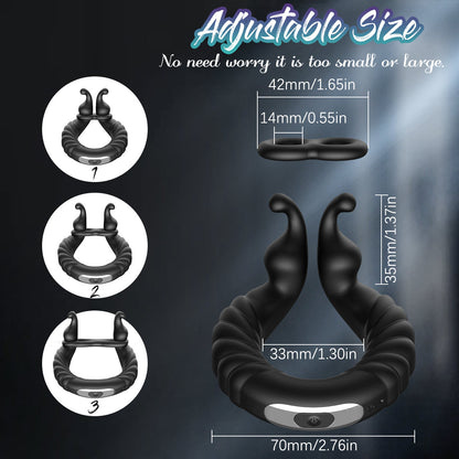 KinkyKangaroo | 2 Motoren Perineum Penisring mit Vibration 