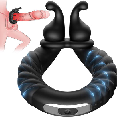 KinkyKangaroo | 2 Motoren Perineum Penisring mit Vibration 