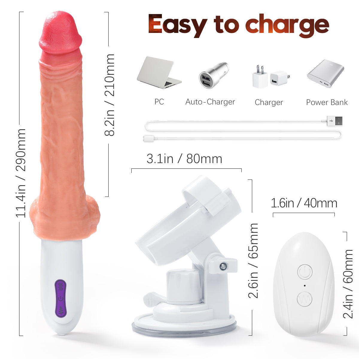 Spark | 8,26 Zoll 6-in-1-Mehrpunkt-Stimulationsdildomaschine 