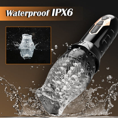 LuxuryBear - Male Rose 5 Rotating 10 Vibrating Transparent Sleeve Männlicher Masturbator 