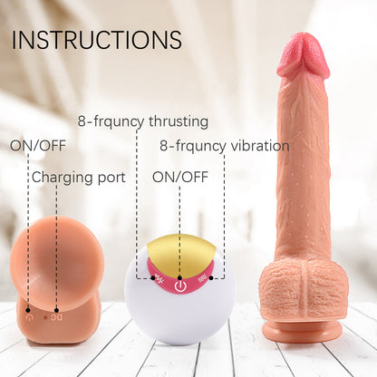 ActiveTiger - 8,7 Zoll 4-in-1 vibrierender, freihändiger, realistischer Silikondildo